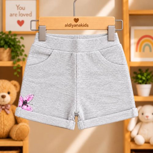 شلوارک طوسی گل ریز